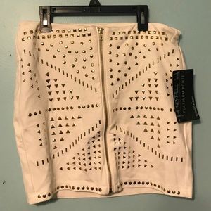 Metallic White Skirt